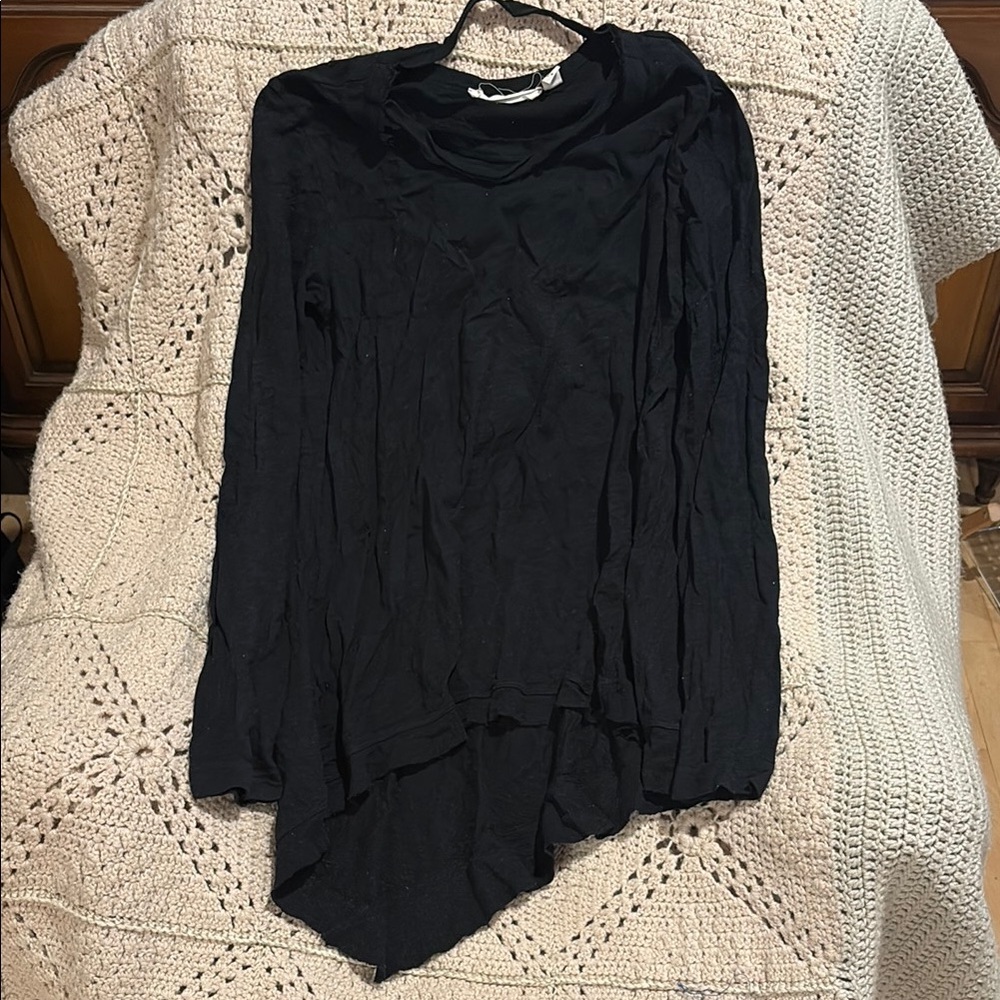 Wilt Asymmetrical Black Long Sleeve Top